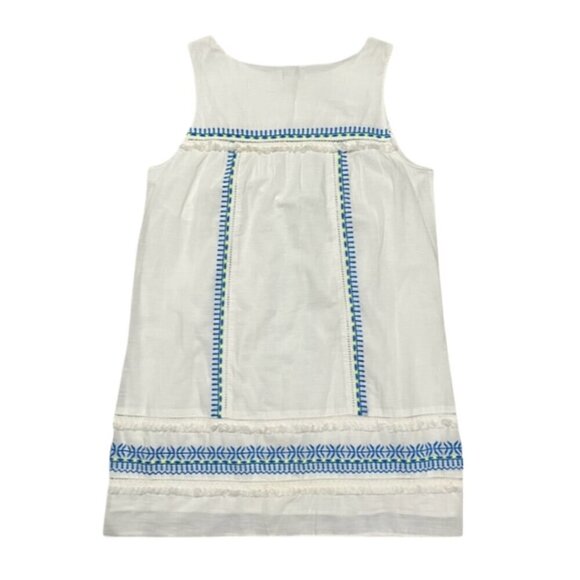 Vineyard Vines Embroidered Fringe Sleeveless Sheath Sundress White Blue Plus 14 - Picture 6 of 9